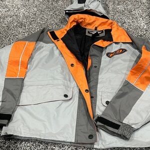Harley-Davidson Silver and Orange rain gear.
